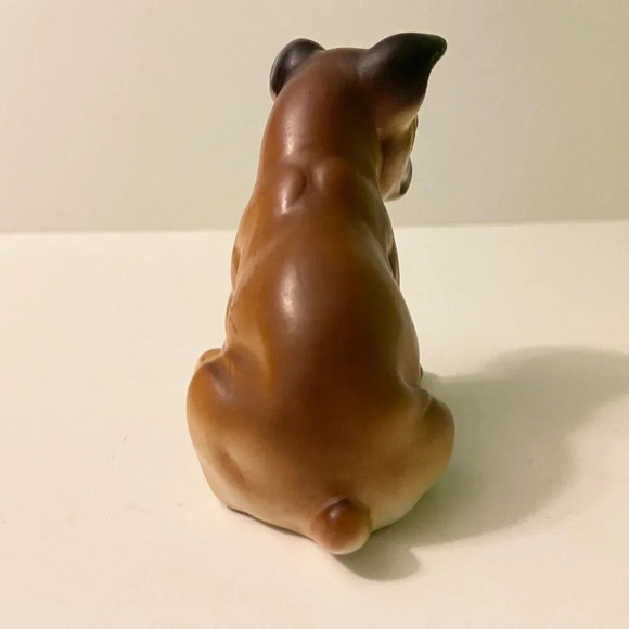 Vintage Porcelain Boxer Dog Figurine Japan 3 Inch  Tall Puppy Figure - Picture 5 of 14